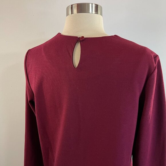 CLEO Women's Burgundy Long Sleeved Dress- Size Medium - Picture 4 of 5
